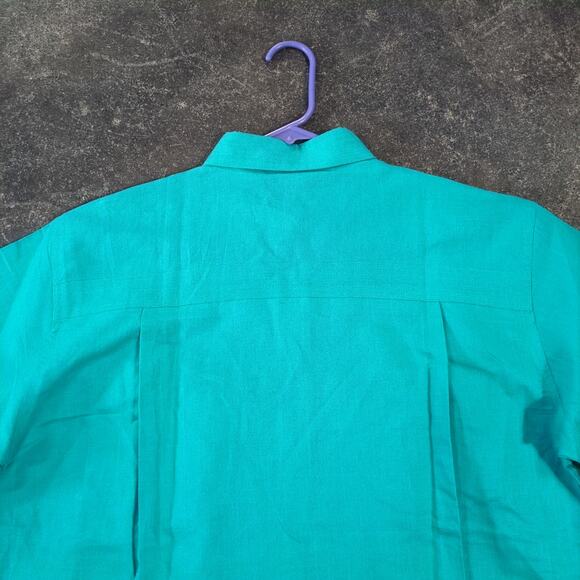 New Vintage Gitano Shirt Womens L Green Canvas Skater Button Up Utility 90s - Picture 4 of 8